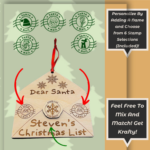 Personalized Letter To Santa Ornament SVG-For Laser Engraving