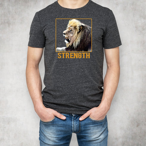 Lion Strength Motivational Crewneck T-Shirt-Unisex