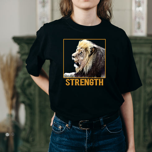 Lion Strength Motivational Crewneck T-Shirt-Unisex