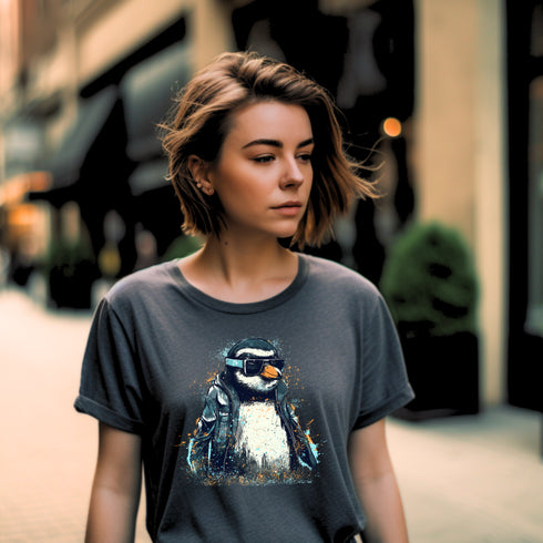 Funny Penguin Crewneck T-Shirt-Unisex