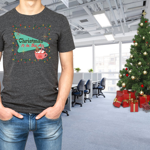 Christmas is in the Air Retro Christmas Crewneck T-Shirt-Unisex