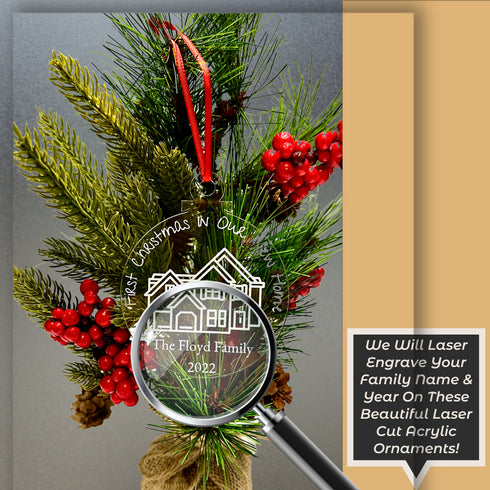 Personalized First Christmas in New Home Ornament-Laser Engraved