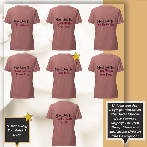 Oh Sip, It's A Wine Trip-Most Likely To Faint & Run V-Neck Tee