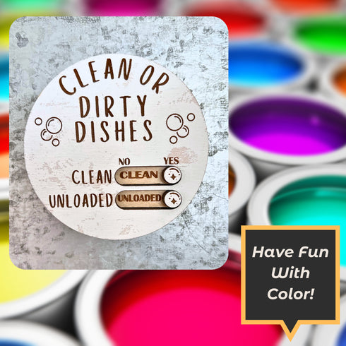 Sliding Clean Dirty Dishwasher Magnet SVG-For Laser Engraving
