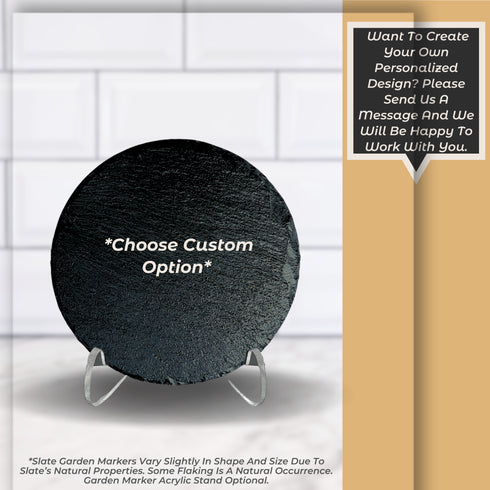 Slate Round Pet Grave Markers-Laser Engraved