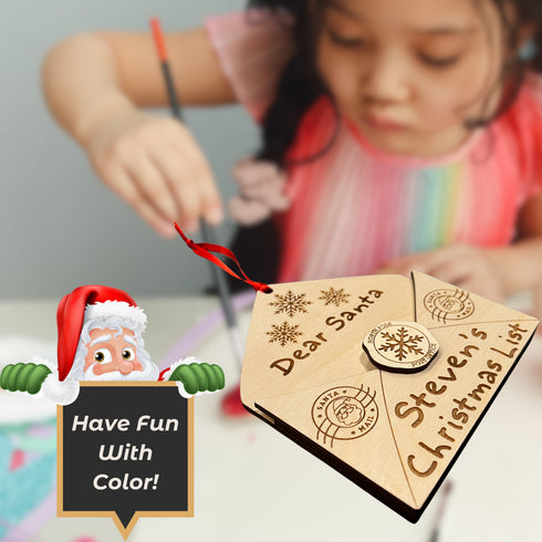 Personalized Letter To Santa Ornament SVG-For Laser Engraving