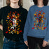 Dancing Skeleton in Fall Leaves Crewneck T-Shirt/Sweatshirt-Unisex