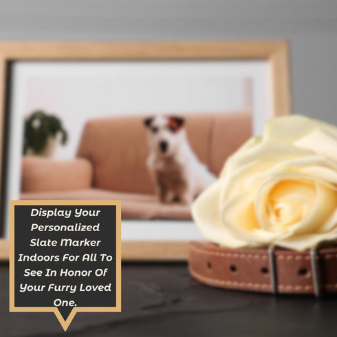 Personalized Pet Remembrance Slate Garden Grave Marker-Laser Engraved