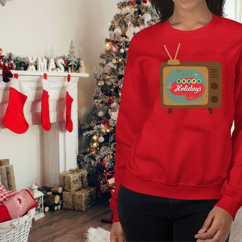 Retro TV Nostalgic Festive Sweatshirt-Unisex