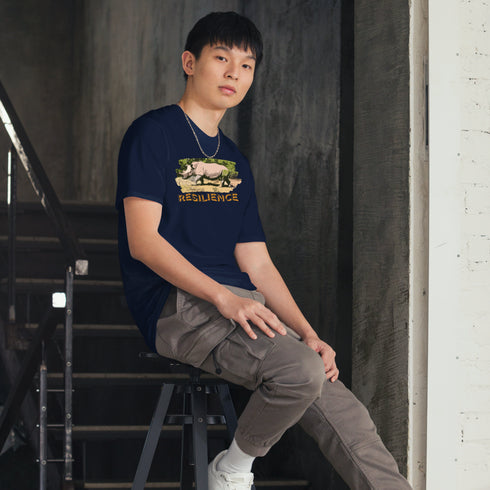 Rhinoceros Resilience Motivational Crewneck T-Shirt-Unisex