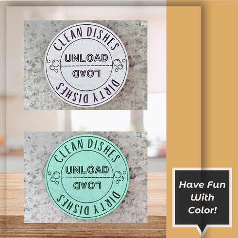 Clean Dirty Dishwasher Magnet SVG File-For Laser Engraving