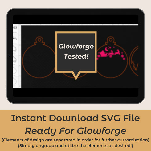 Layered Round Christmas Ornament SVG File-For Laer Engraving