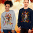 Dancing Skeleton in Fall Leaves Crewneck T-Shirt/Sweatshirt-Unisex