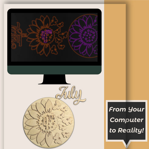 4th of July Door Hanger SVG File-For Laser Engraving