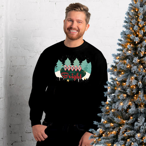 Merry and Bright Retro Christmas Crewneck Sweatshirt-Unisex