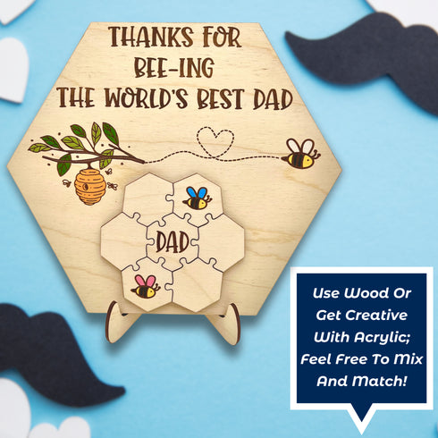 Father's Day Gift SVG Bee Theme-For Laser Engraving