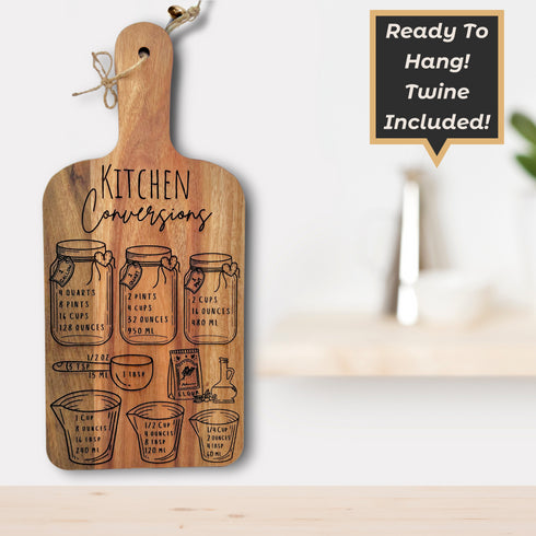 Kitchen Conversions Decorative Paddle Cutting Board-Laser Engraved