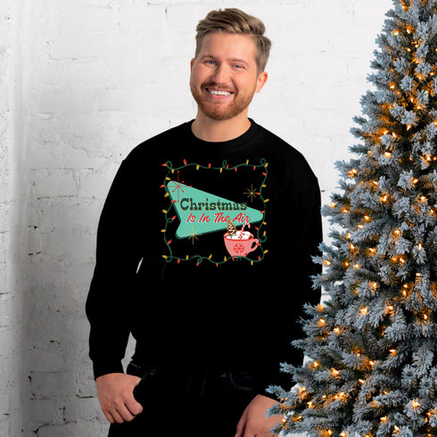 Christmas is in the Air Retro Christmas Crewneck Sweatshirt-Unisex