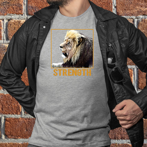 Lion Strength Motivational Crewneck T-Shirt-Unisex