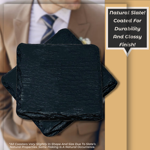Personalized Slate Coasters Groomsman Gift-Laser Engraved