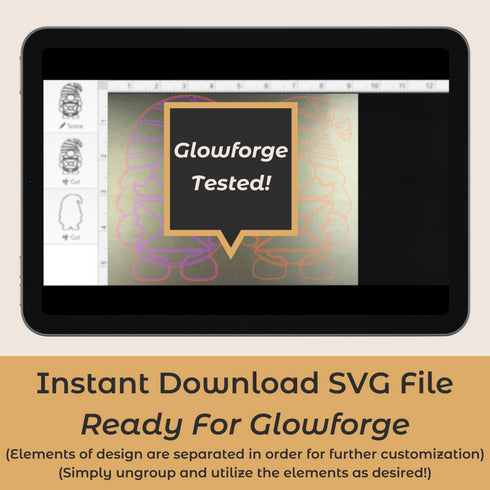 Valentine Gnome Door Hanger SVG File-For Laser Engraving