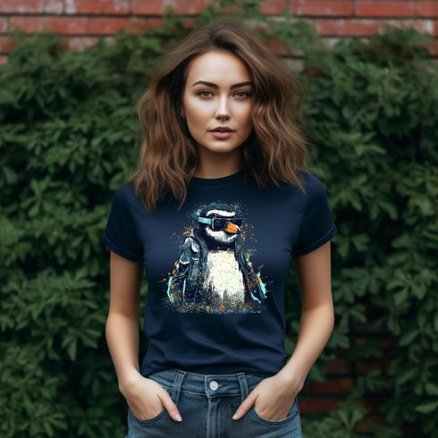 Funny Penguin Crewneck T-Shirt-Unisex
