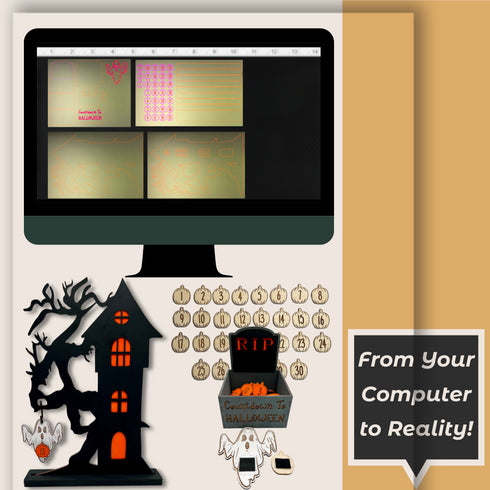 Halloween Advent Calendar SVG File- For Laser Engraving