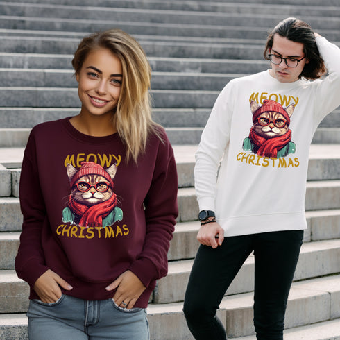 Funny Cat Christmas Sweatshirt-Unisex