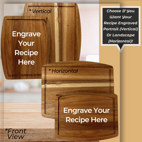 Personalized Handwritten Recipe Cutting Board-Laser Engraved
