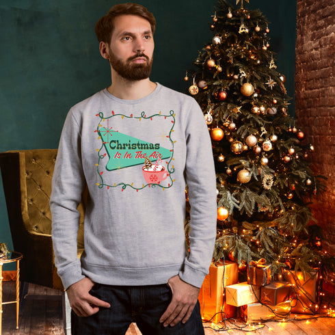Christmas is in the Air Retro Christmas Crewneck Sweatshirt-Unisex