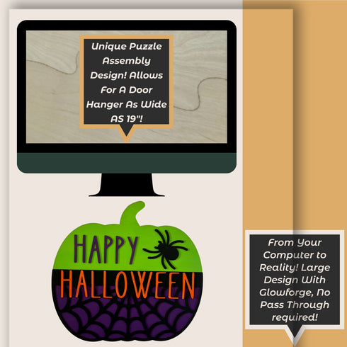 Halloween Pumpkin Door Hanger SVG File-For Laser Engraving