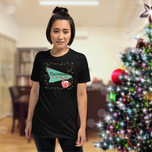 Christmas is in the Air Retro Christmas Crewneck T-Shirt-Unisex
