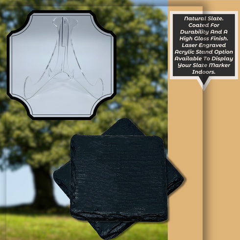 Personalized Remembrance Slate Garden Grave Marker-Laser Engraved