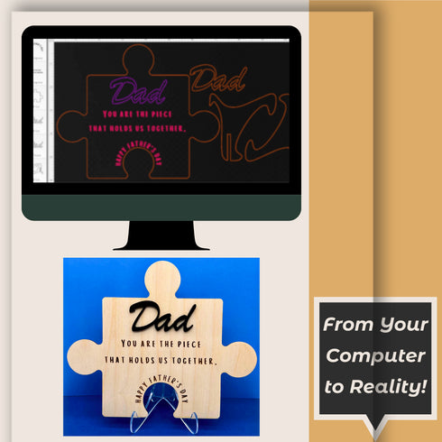 Personalized Father's Day Puzzle Piece SVG File-For Laser Engraving