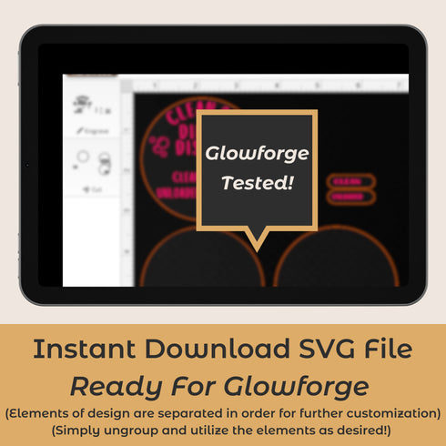 Sliding Clean Dirty Dishwasher Magnet SVG-For Laser Engraving