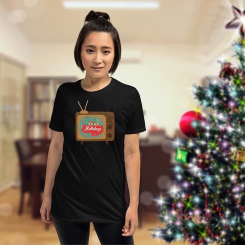 Retro TV Shirt Nostalgic Festive T-Shirt-Unisex