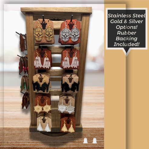 Laser Engraved Acrylic Dangle Earrings - Fall, Halloween, & Christmas Designs