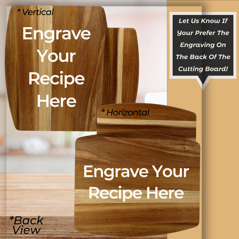 Personalized Handwritten Recipe Cutting Board-Laser Engraved