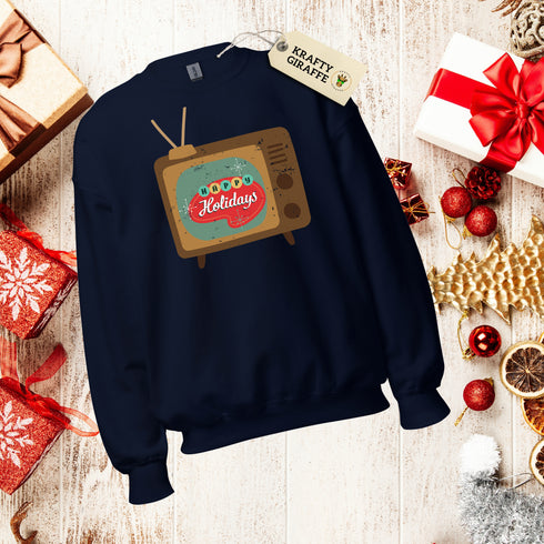 Retro TV Nostalgic Festive Sweatshirt-Unisex