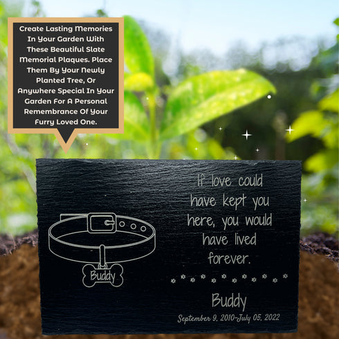 Personalized Pet Remembrance Slate Memorial Plaque-Laser Engraved