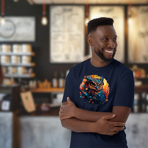 Vibrant Owl Crewneck T-Shirt-Unisex