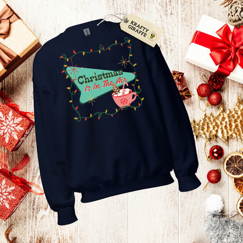 Christmas is in the Air Retro Christmas Crewneck Sweatshirt-Unisex