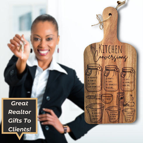 Kitchen Conversions Decorative Paddle Cutting Board-Laser Engraved