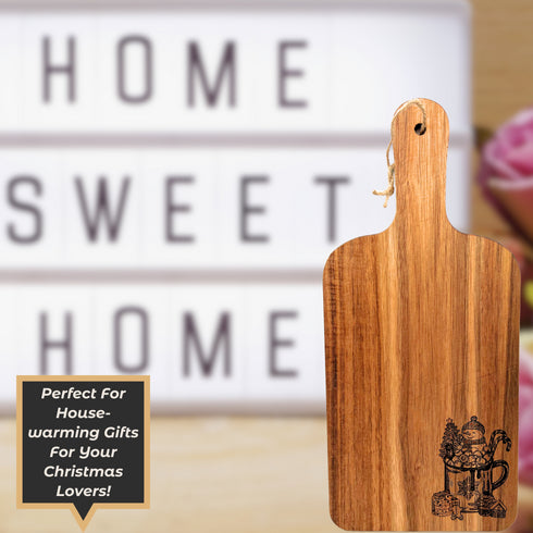 Snowman Hot Cocoa Paddle Cutting Board-Laser Engraved