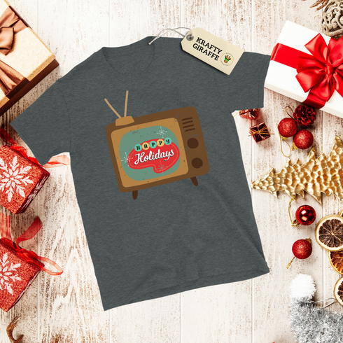 Retro TV Shirt Nostalgic Festive T-Shirt-Unisex