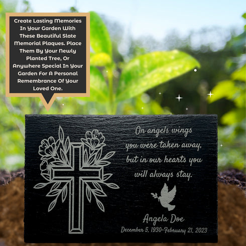 Personalized Remembrance Slate Memorial Plaque-Laser Engraved