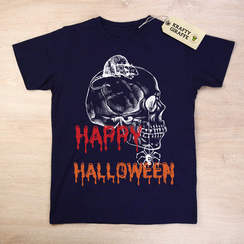 Happy Halloween Rat and Skull Crewneck T-Shirt/Sweatshirt-Unisex