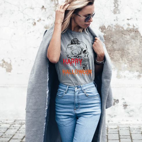 Happy Halloween Rat and Skull Crewneck T-Shirt/Sweatshirt-Unisex