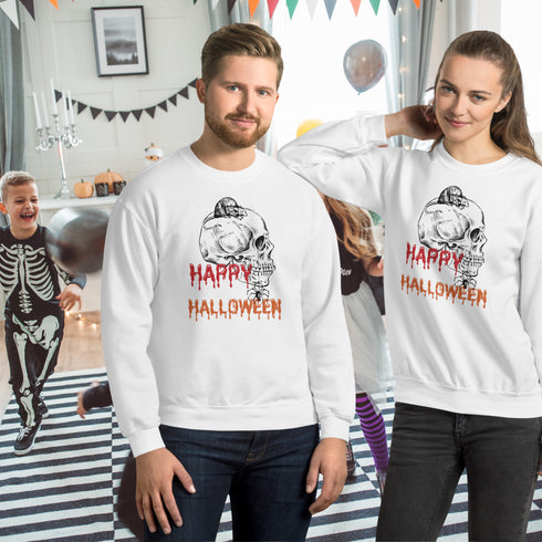 Happy Halloween Rat and Skull Crewneck T-Shirt/Sweatshirt-Unisex