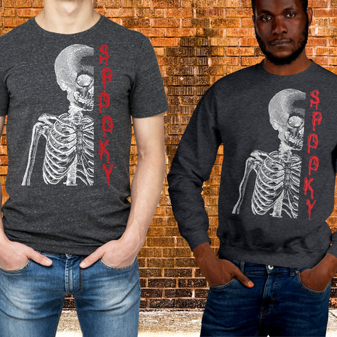 Spooky Skeleton Crewneck T-Shirt/Sweatshirt-Unisex